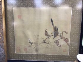Pair of Chinese paintings on silk