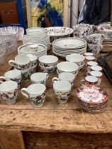 Six Edwardian Royal Crown Derby coffee cans and saucers, Portmeirion breakfast ware and Victorian te