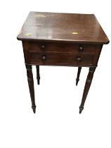 Victorian mahogany side table with two drawers