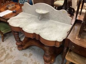 Victorian mahogany duchess washstand with white marble top