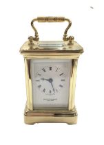 Miniature brass carriage clock by David Peterson, England
