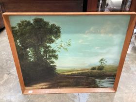 C. Burdick, Country landscape, signed oil on board