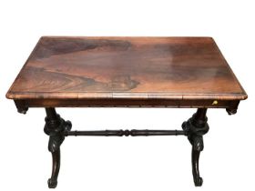 Early Victorian rosewood stretcher table.