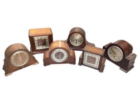 Six 1930s and later mantle clocks