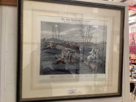 A collection of 4 framed prints by J. Harris after H. Alken. The First Steeplechase on Record plates