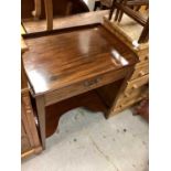 Mahogany washstand with single drawer on square taper legs with shaped undertier, 71.5cm wide, 48cm
