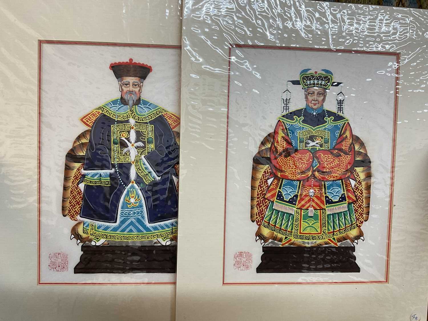 Two Chinese prints on silk