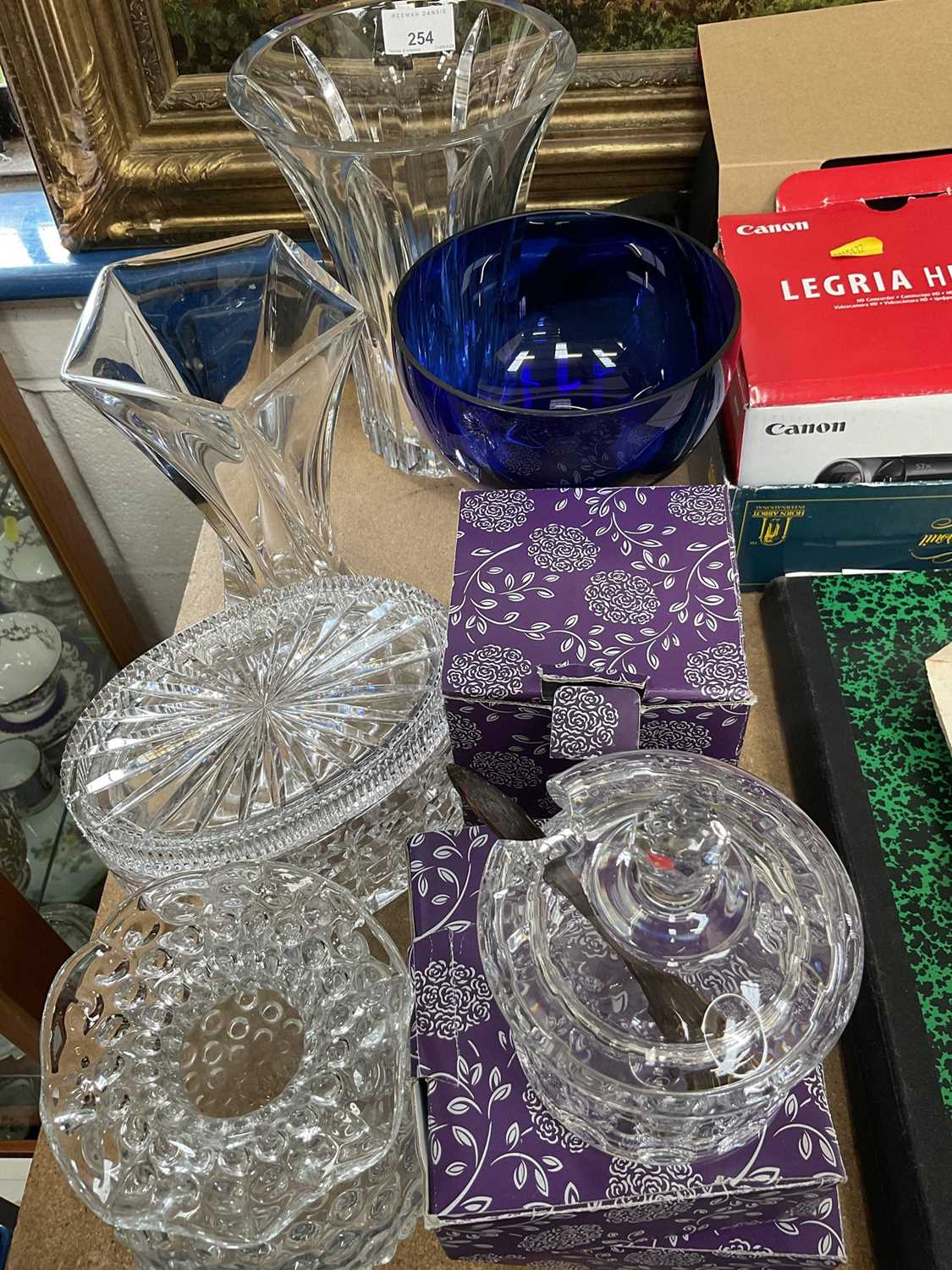 Group of art glass and cut glass