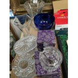 Group of art glass and cut glass