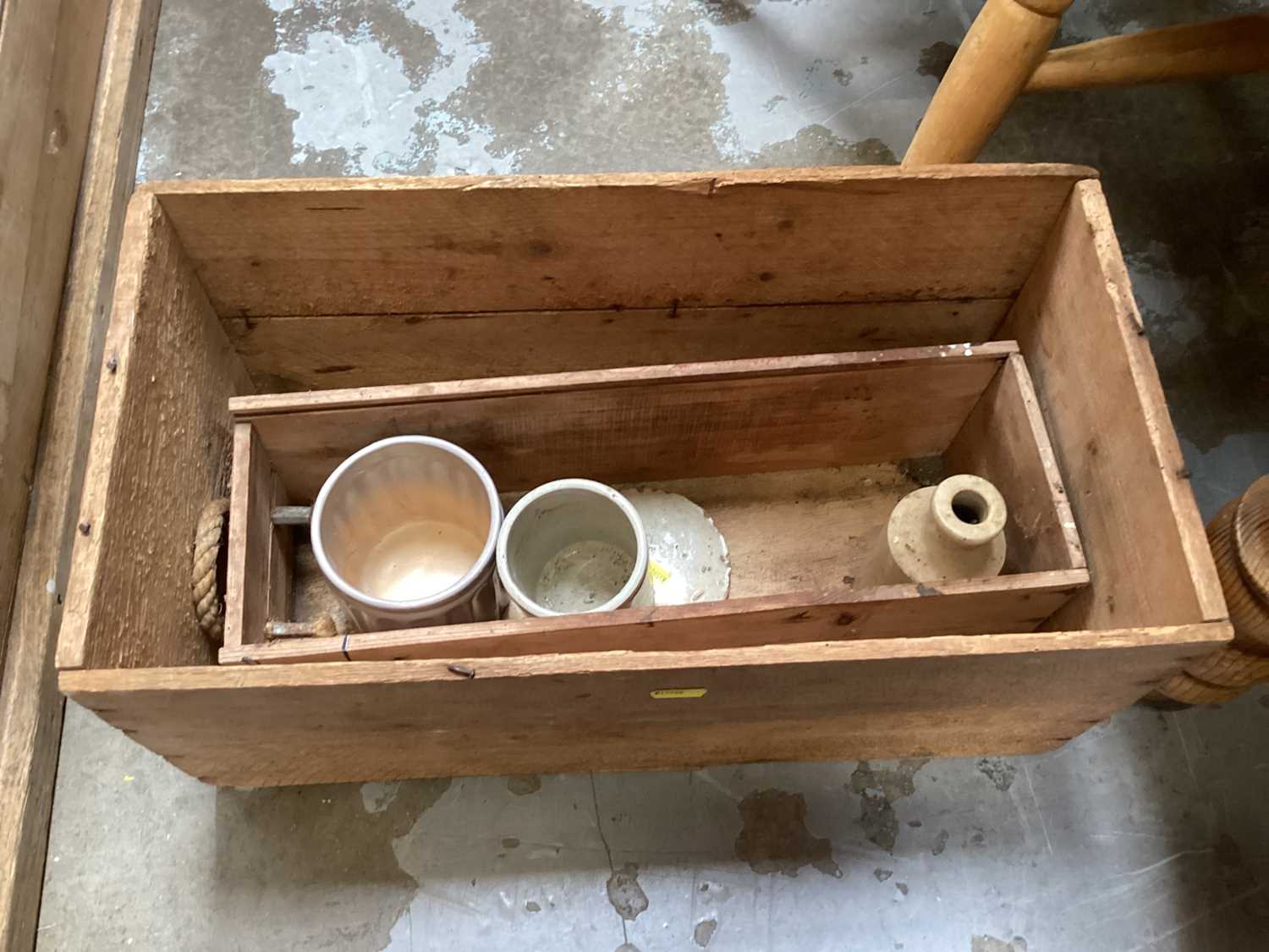 Group of stoneware items and cast iron cooking pots. - Image 6 of 6