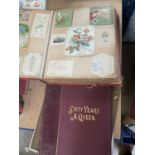 Victorian scrap album containing a collection of Victorian and Edwardian Christmas cards and greetin
