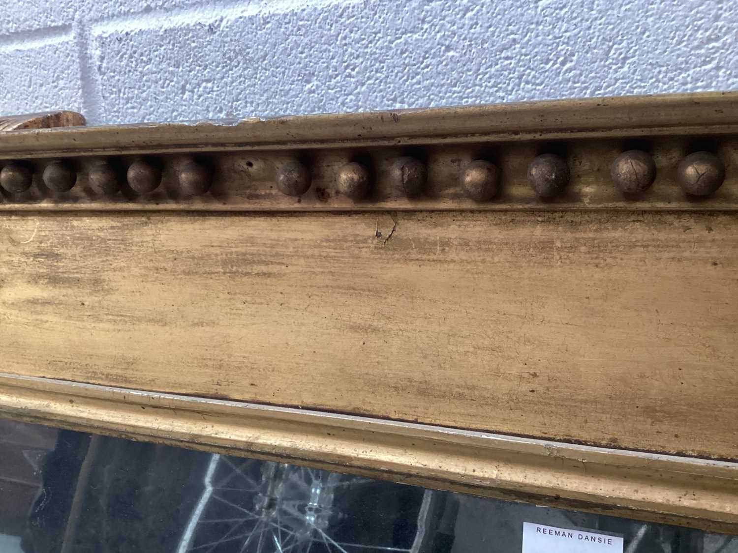 Early Victorian gilt framed overmantel mirror with ball and pillar borders - Image 4 of 11