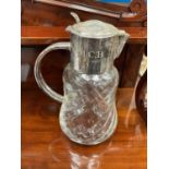 Asprey silver plated lemonade jug with fluted body (missing chamber), 30.5cm high