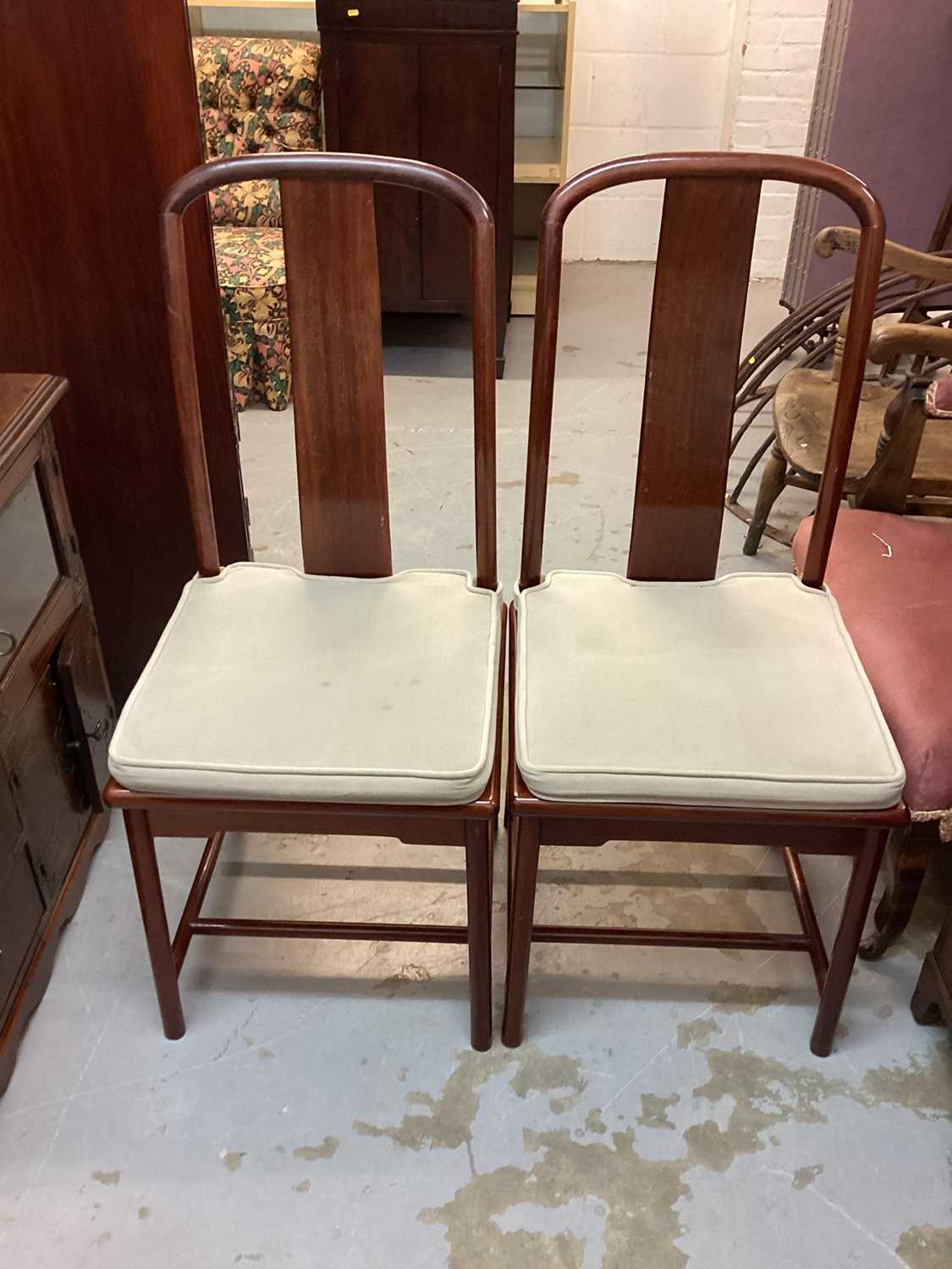 Set of four Chinese hardwood dining chairs
