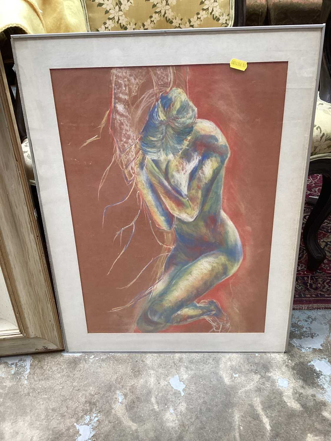 Pastel study of a seated nude together with another abstract nude study (2) - Image 2 of 5