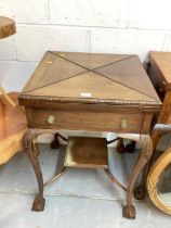 Early 20th century mahogany envelope card table