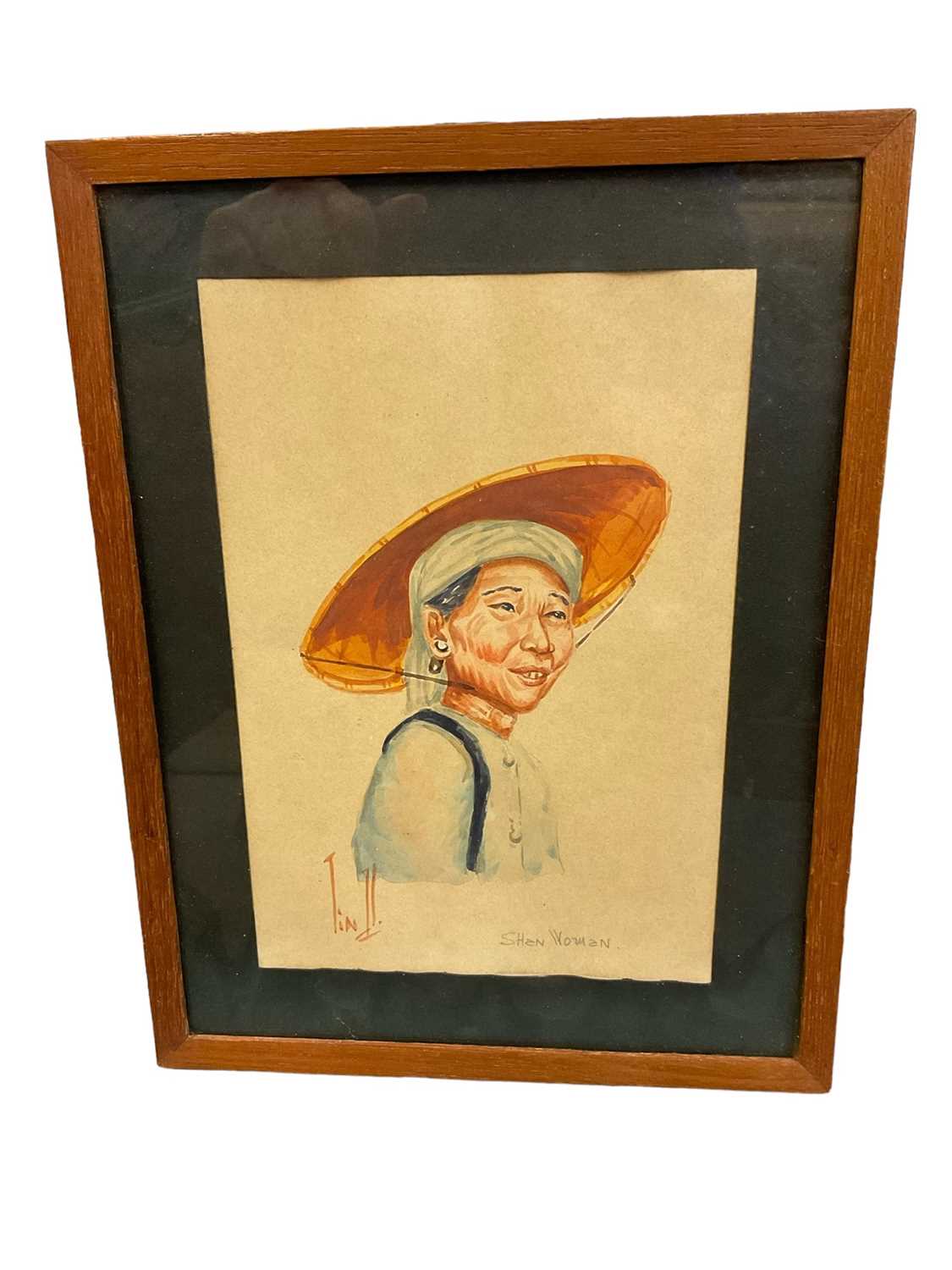 Tin II (Burmese, Mid 20th century) set of eight watercolour portraits - Image 3 of 8