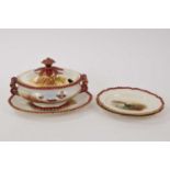 Royal Worcester sauce tureen and cover and stand and a small pair of dishes