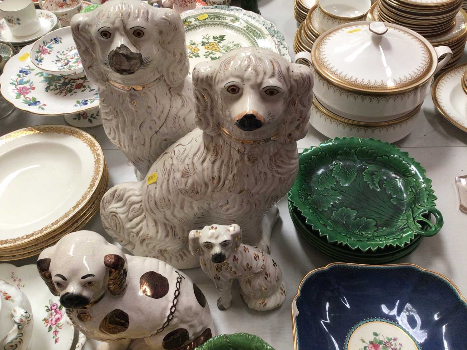 Group of 19th century and later ceramics including Staffordshire spaniels, Mintons, Booths and other - Image 5 of 6