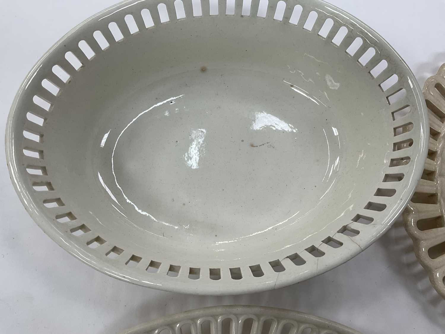 Wedgwood creamware oval basket and stand and other creamware - Image 6 of 9