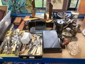 Silver plated cutlery and sundry items