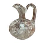 Fine quality cut glass jug in the manner of Thomas Webb