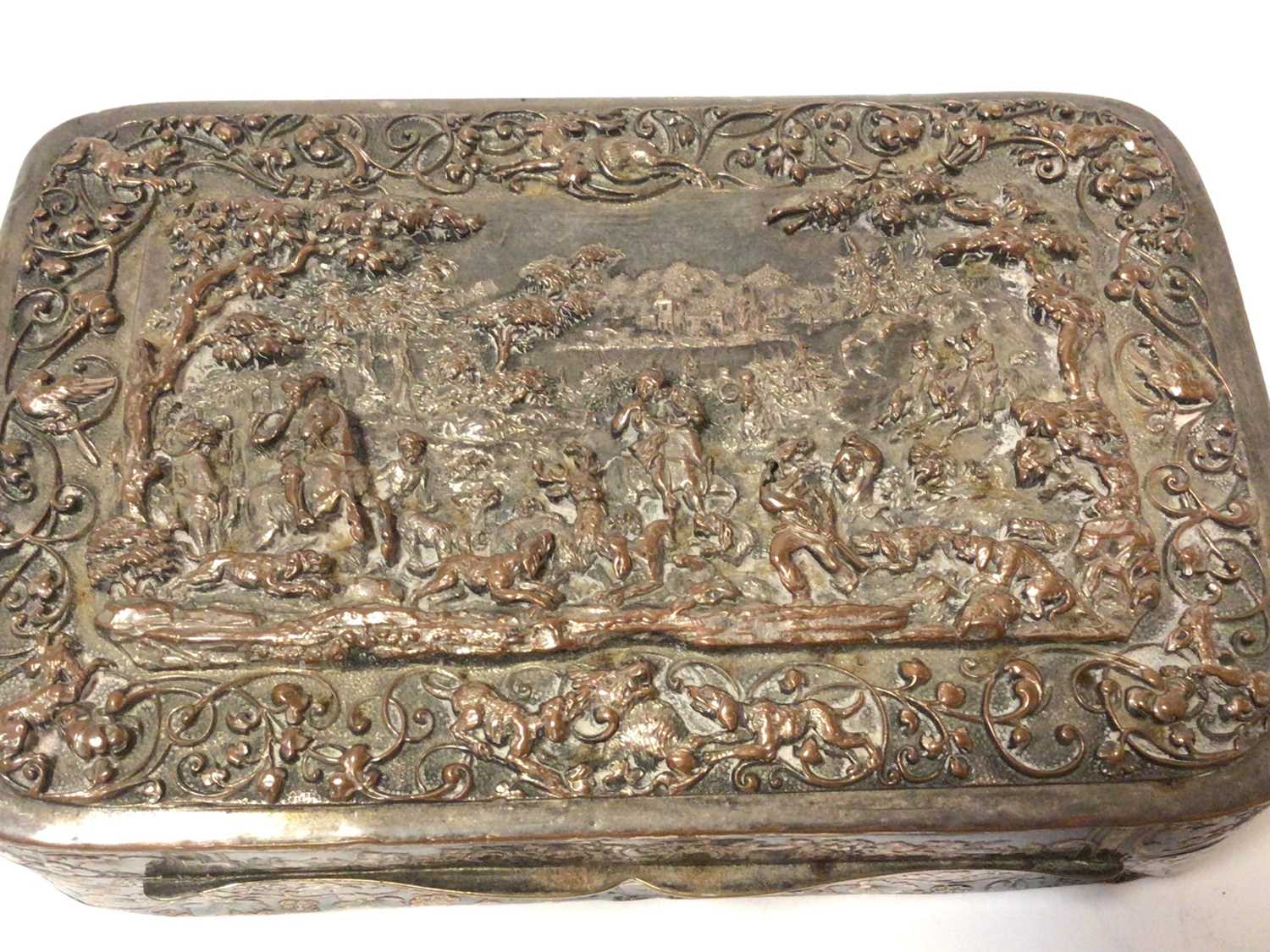 Silverplate on copper velvet lined jewellery casket - Image 4 of 4