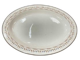 Wedgwood creamware large oval meat dish, with wheatear and flower painted border, circa 1800