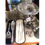 Group of silver plated items