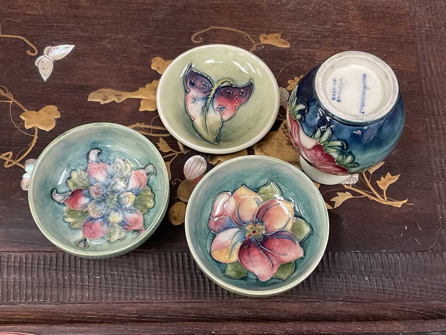 Japanese shibyama tray, together with four small Moorcroft pieces, Limoges boxes, Beswick tea wares - Image 6 of 8