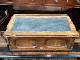 19th century French writing box, together with two 19th century petit point panels later converted i