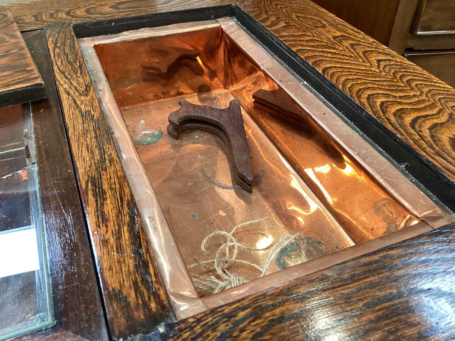 Chinese elm bijouterie coffee table with three compartments to the top and three drawers below, 108. - Image 3 of 3