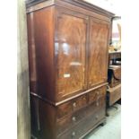 George III mahogany linen press