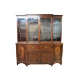 Large 19th century mahogany breakfront bookcase