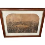 Large 19th century boxing print, in maple frame
