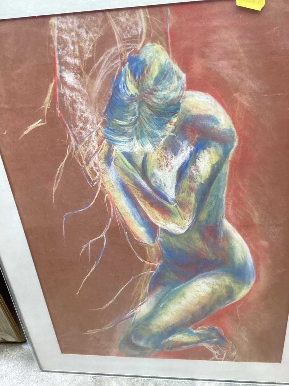 Pastel study of a seated nude together with another abstract nude study (2) - Image 5 of 5