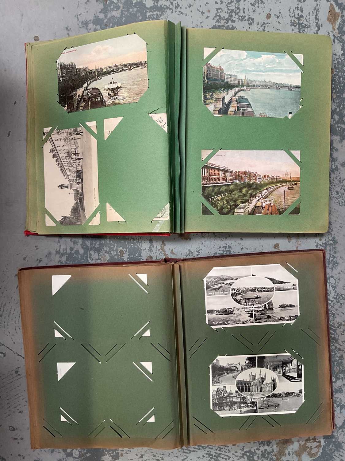 Two albums of topographical postcards