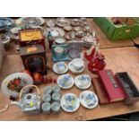 Two Coalport figures, together with a bone china tea service and various oriental items.