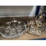 Silver plated Kings pattern cutlery, plated coffee set and plated items