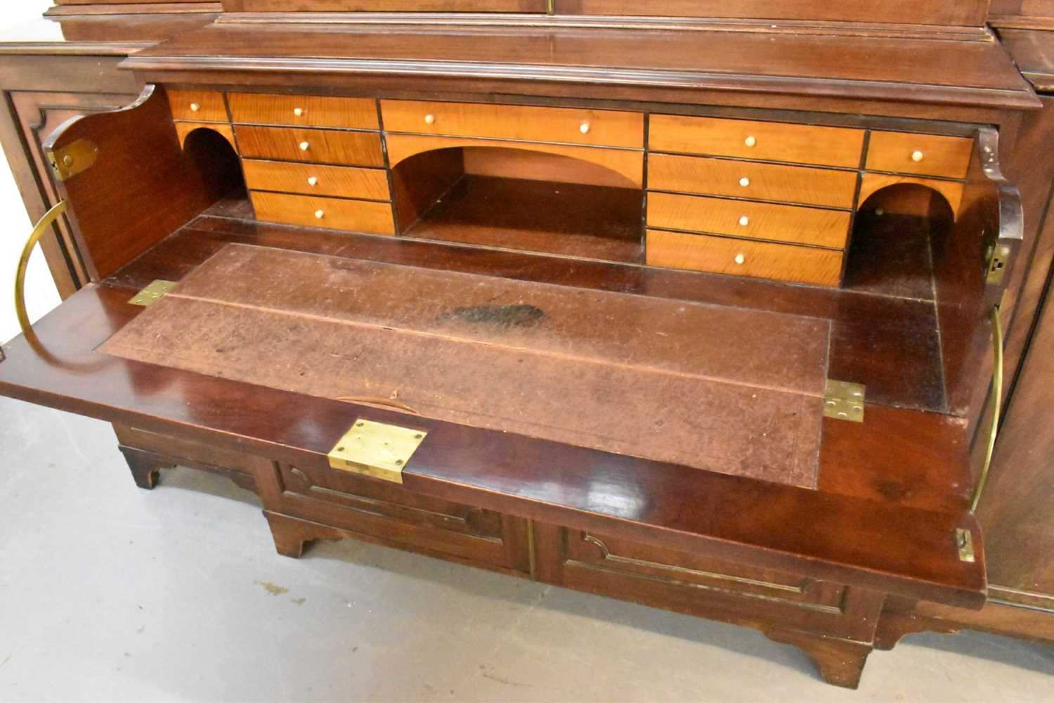 Large 19th century mahogany breakfront bookcase - Image 6 of 9