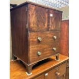 George III mahogany commode chest on bracket feet