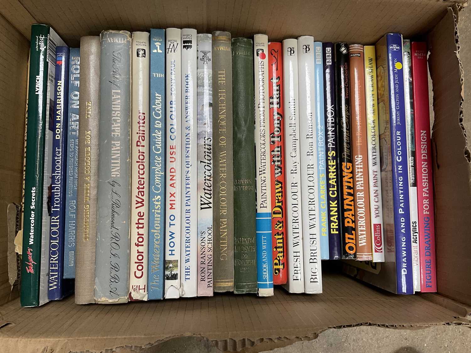 Two boxes of books, including art and other subjects