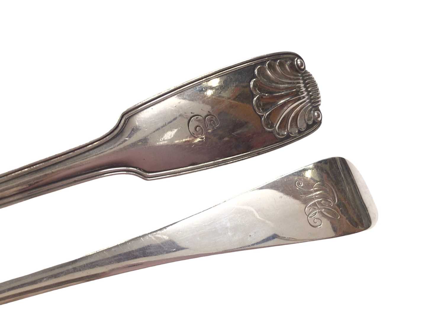 Silver ladle with engraved monogram (London 1919), together with a Mappin & Webb silver plated ladle - Image 2 of 3