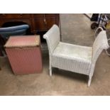 Lloyd Loom Lusty linen box together with a loom stool (2)