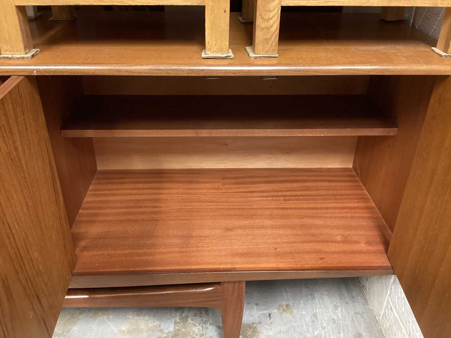 1970's G-Plan teak sideboard with four central drawers flanked by cupboards, 213cm wide, 46cm deep, - Image 4 of 6