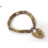 9ct gold bracelet with padlock clasp