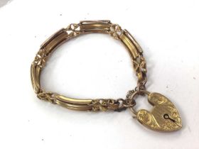 9ct gold bracelet with padlock clasp