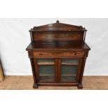 Regency rosewood glass doored chiffonier