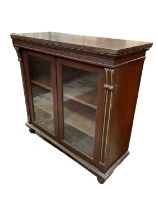 Victorian painted pine dwarf glazed bookcase