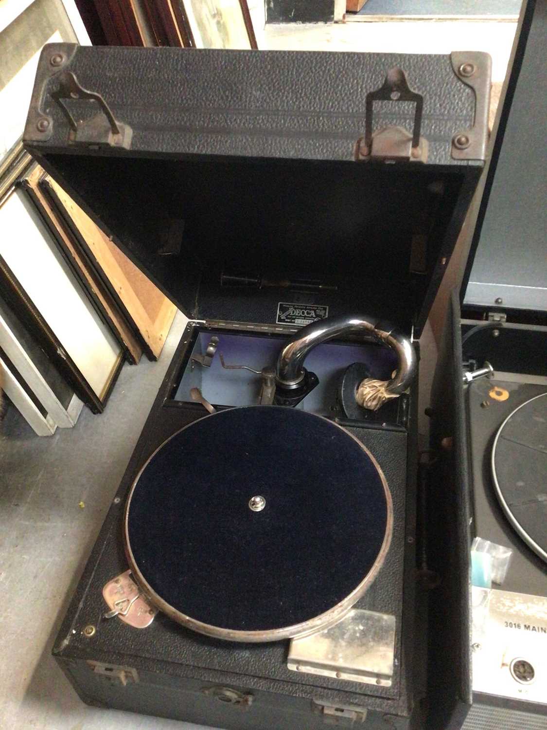 Two vintage record players together with a selection of LP records including country music and some - Image 2 of 5